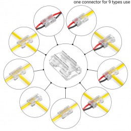 9 in 1 universele connector voor COB- en SMD-LED's, enkele kleur, 2-pins