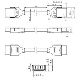 5-poliger SMD RGBW LED-Wasserdichter Stecker ohne Löten – 15 cm Kabel