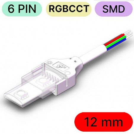 Wasserdichter Verbinder für RGB+CCT SMD LED 6-Pin von Streifen zu Stromversorgung