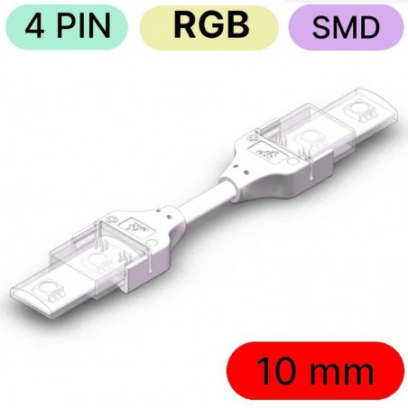Wasserdichter Steckverbinder für LED RGB SMD mit 4 Pins von Streifen zu Streifen