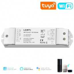Tuya WiFi Dimmer 0-10V 2CH for Dimmable LED Drivers and CCT