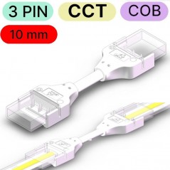 Connettore Impermeabile per LED CCT COB a 3 pin da Striscia a Striscia