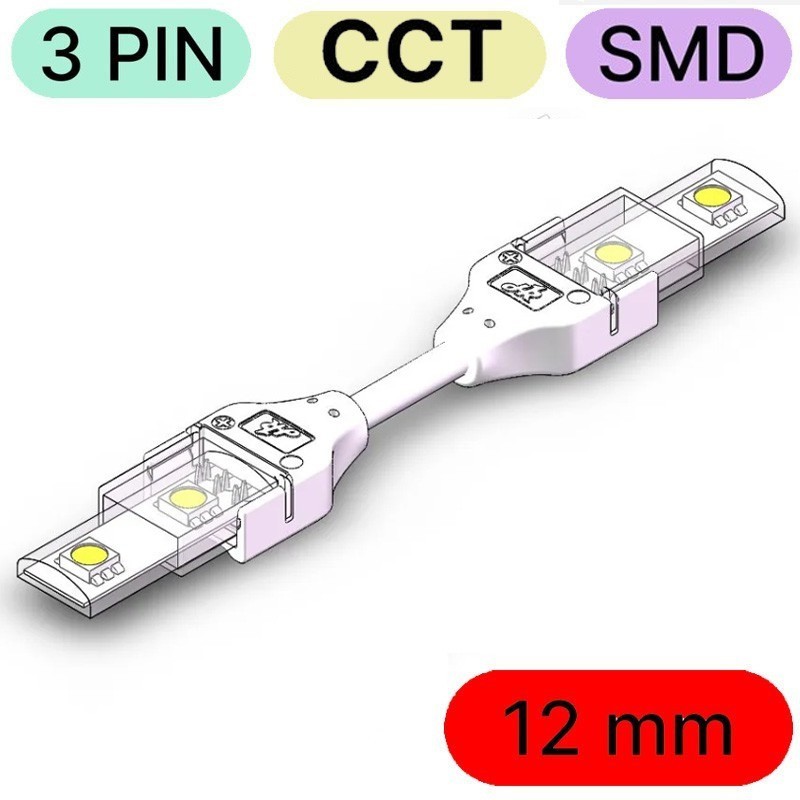 Connecteur étanche pour LED CCT SMD à 3 broches de bande à bande Connecteur étanche pour LED CCT SMD à 3 broches de bande à bande