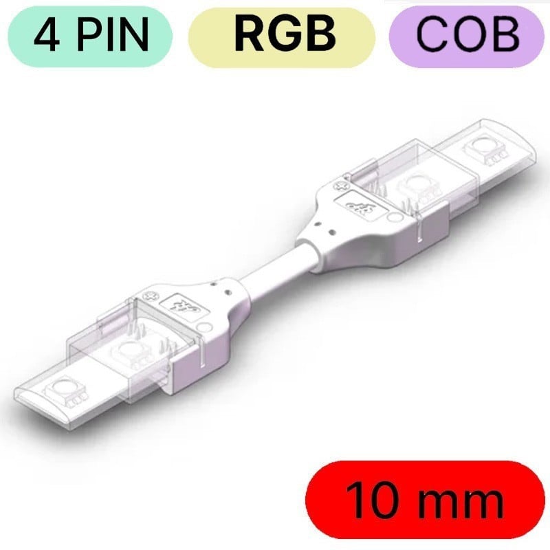 Conector Impermeable para LED RGB COB de 4 Pines de Tira a Tira