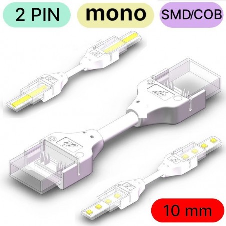 Conector LED COB y SMD resistente al agua tira a tira de 2 pines