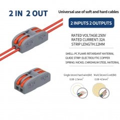 Universele Snelle Hendelklem 32A – Bilaterale Kabelconnector