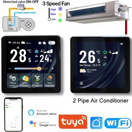 Beca BAC-2005ALW Termostato Inteligente WiFi Fan Coil 2 Tubos