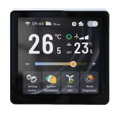 Beca BAC-2005ELW Smart WiFi Thermostat for 4-Pipe Fan Coils, ON/OFF Valve Control and 3-Speed Fan