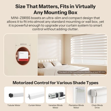 Interrupteur intelligent pour volet roulant Zigbee Sonoff MINI-ZBRBS