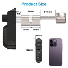Cylindre de serrure électronique intelligent Bluetooth Welock U81