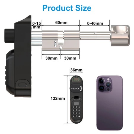 Welock U81 Smart Bluetooth Elektronische Slotcilinder