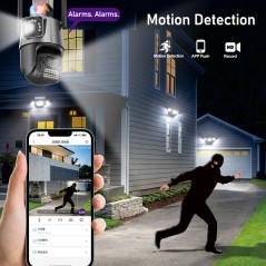 iCSee 6MP WiFi PTZ-camera met dubbele lens, AI en nachtzicht