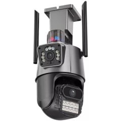 iCSee 6MP WiFi PTZ-camera met dubbele lens, AI en nachtzicht