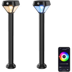 Tuya Smart WiFi en Bluetooth LED Solar Tuinlamp met Bewegingssensor