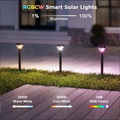 Smart WiFi RGB Solar Lamp with Motion Sensor, Alexa and Google