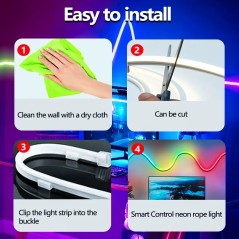 Tuya Smart WiFi Neon LED-strip RGBIC | Alexa Google Bediening