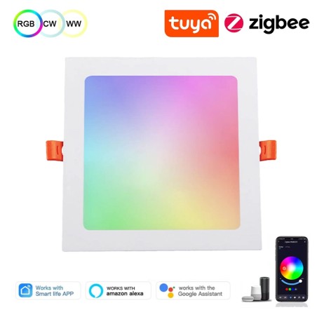 Panneau LED Carré Tuya Smart Zigbee RGB + CCT Encastré