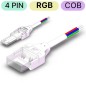 4-poliger wasserdichter Stecker für RGB-COB-LED-Streifen an Netzteil