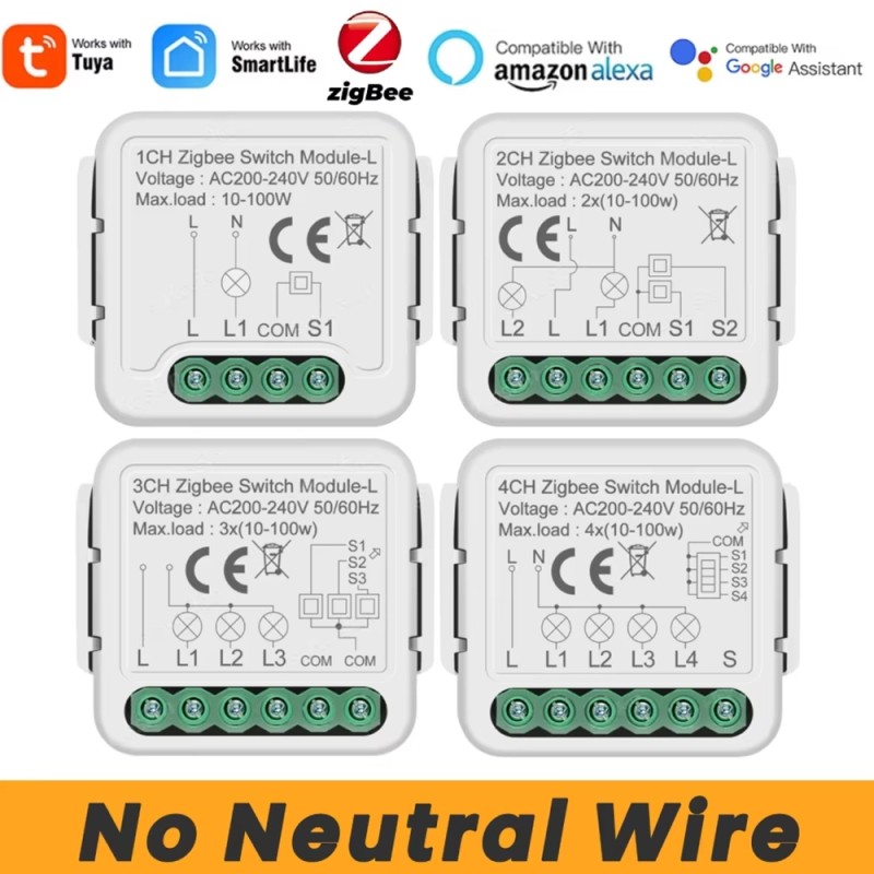 Tuya ZigBee Smart-Schaltermodul – Kein Neutralleiter erforderlich