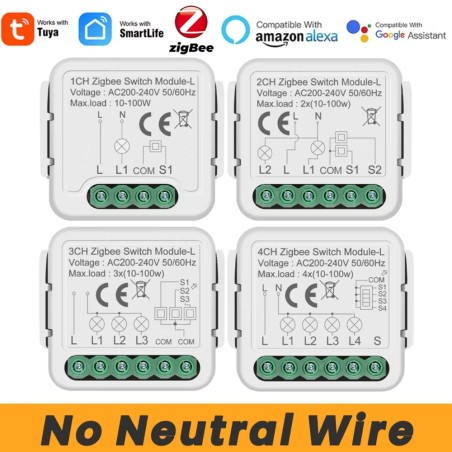 ZigBee Slimme Schakelaar Module Zonder Neutraal