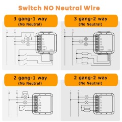 Módulo Interruptor ZigBee Sin Neutro 1-4 Canales