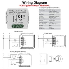 Module Interrupteur ZigBee Sans Neutre 1-4 Canaux