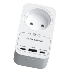 Prise Smart WiFi 16A Tuya avec Chargeur Rapide GaN 65W USB/Type-C