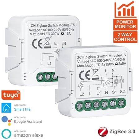 Inbouw Zigbee Smart Schakelaar Tuya met Energie Meting