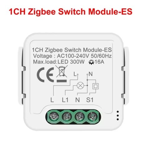 Tuya Zigbee Smart Switch Module Inbouwmontage met Energiemeter