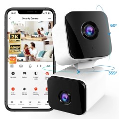 Caméra Intelligente WiFi 2K Tuya 4MP Double Objectif, AI, Alexa
