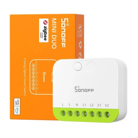 Sonoff MINI DUO Zigbee | Slimme Schakelaar met 2 Kanalen 16A