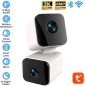 Tuya Telecamera Smart WiFi 2-in-1 2K con Doppio Obiettivo 4MP