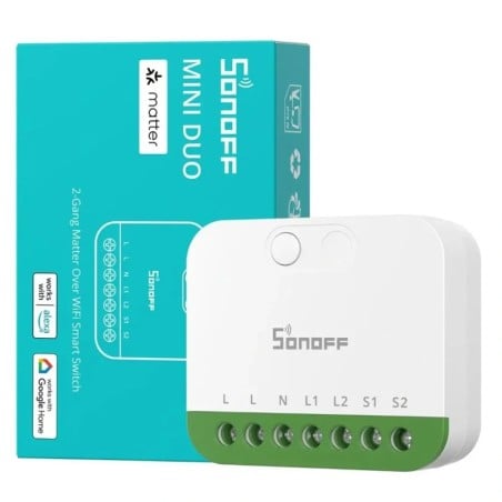 Sonoff MINI DUO Matter | Interrupteur Intelligent WiFi 2 Canaux 16A