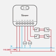 Sonoff MINI DUO Matter | Slimme WiFi-schakelaar 2 Kanalen 16A