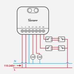 Sonoff MINI DUO Matter | 2-Channel Smart WiFi Switch 16A