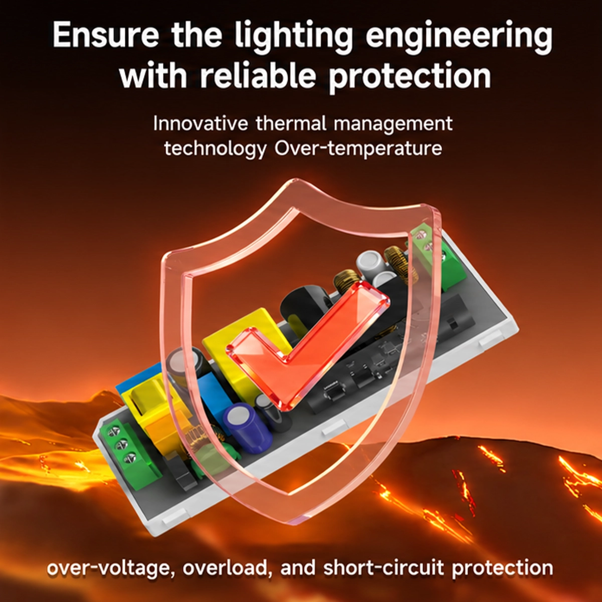 LED driver protections: thermal management against overheating, overvoltage, overload and short circuit