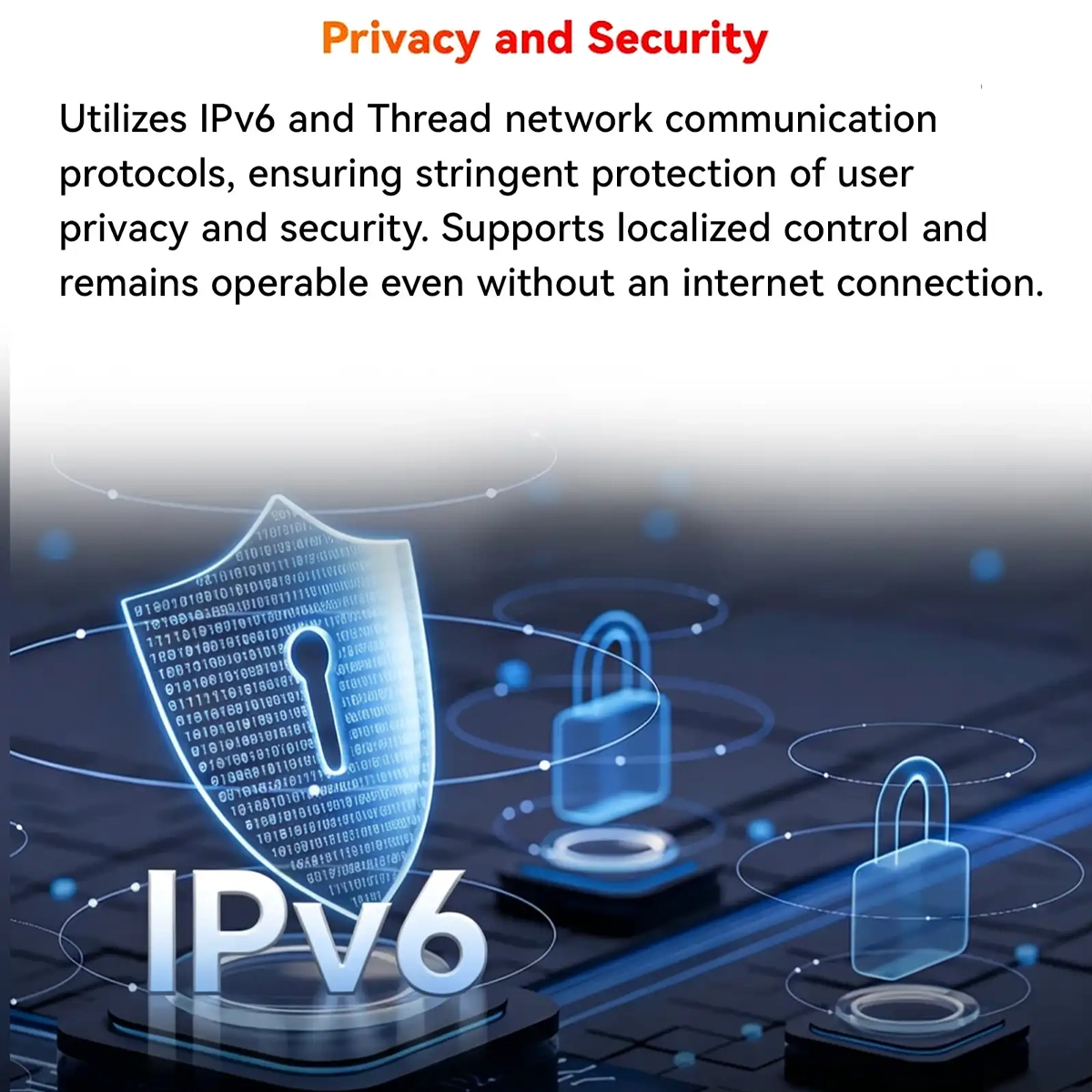 Privacy and security of the Matter LED driver: IPv6 and Thread protocols, local control even without Internet