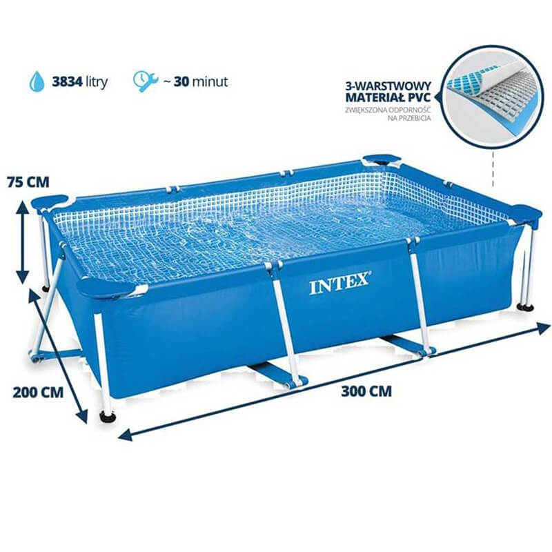 vest Jernbanestation donor Intex 28272 Small Frame Pool 300x200x75