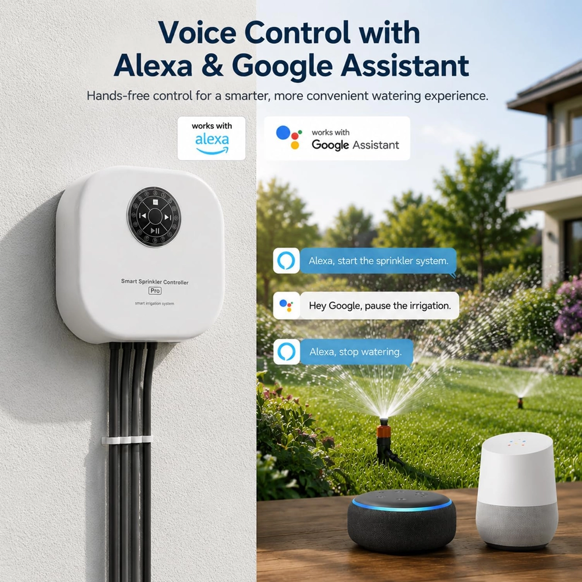 Centralina irrigazione Tuya a parete comandata con la voce tramite Amazon Alexa e Google Assistant