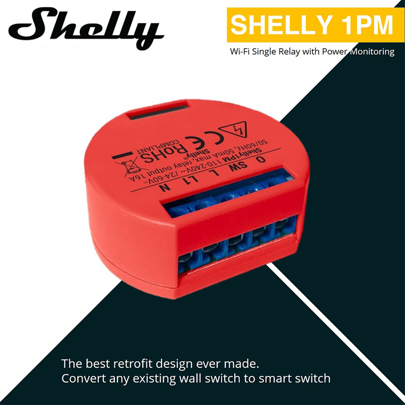 Shelly 1PM Smart Switch WiFi power measurement of electricity consumption