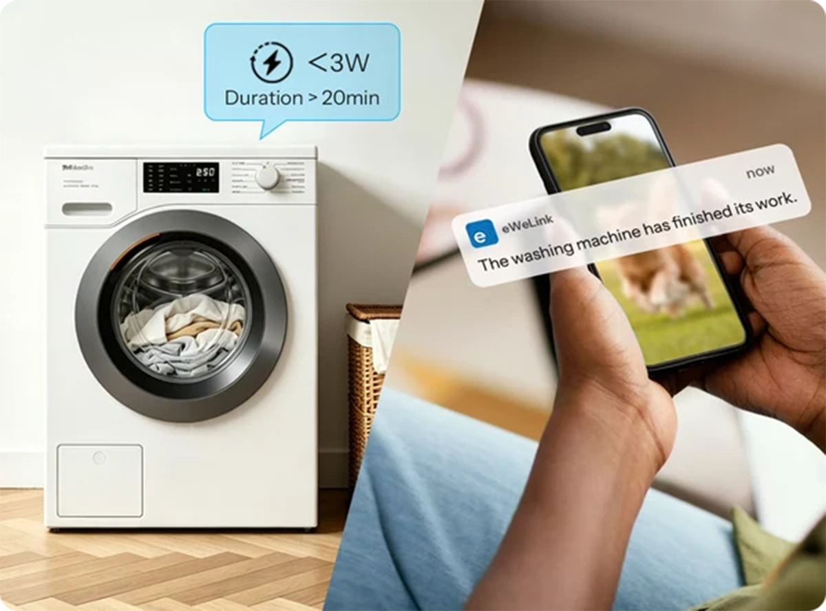 Sonoff MINI-ZB1GSP End-of-Cycle Notification: Washing Machine Finished and eWeLink App Notifies Your Phone