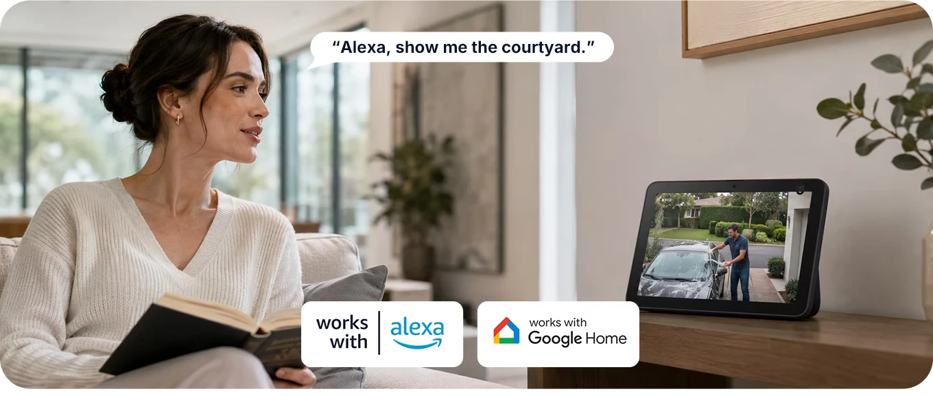 Comando de voz a Alexa para ver el jardín en la pantalla del Echo Show: CAM-S3W compatible con Alexa y Google Home.