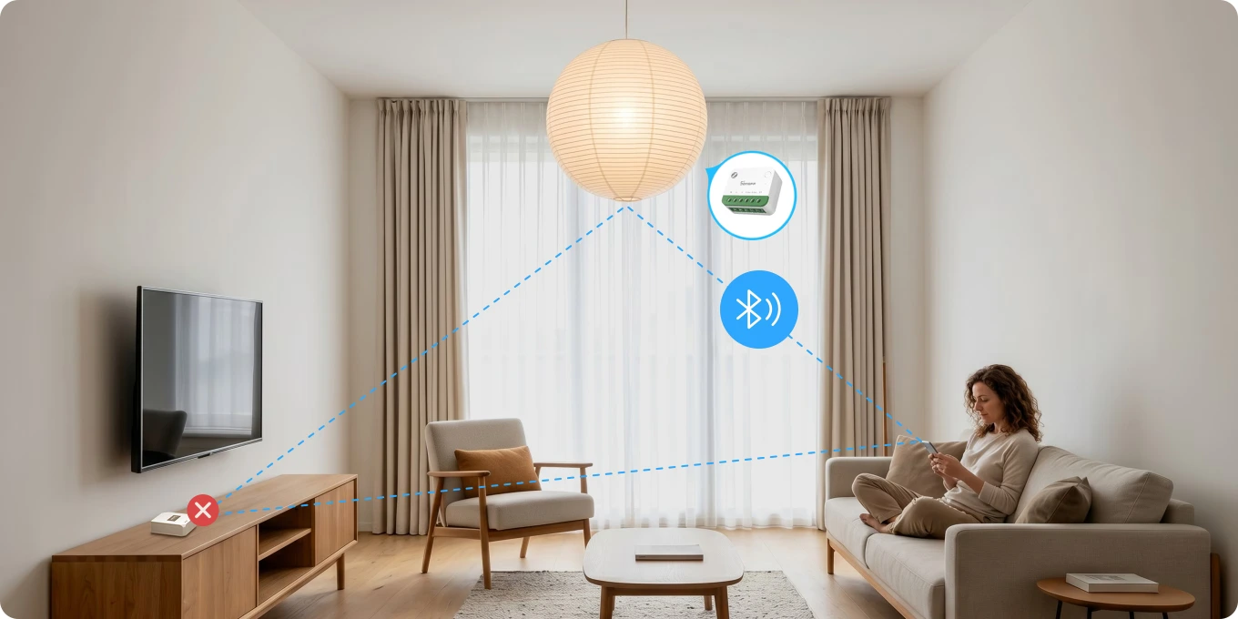 Proximity mode: Your phone controls the MINI-ZB1GSP without going through a Zigbee gateway