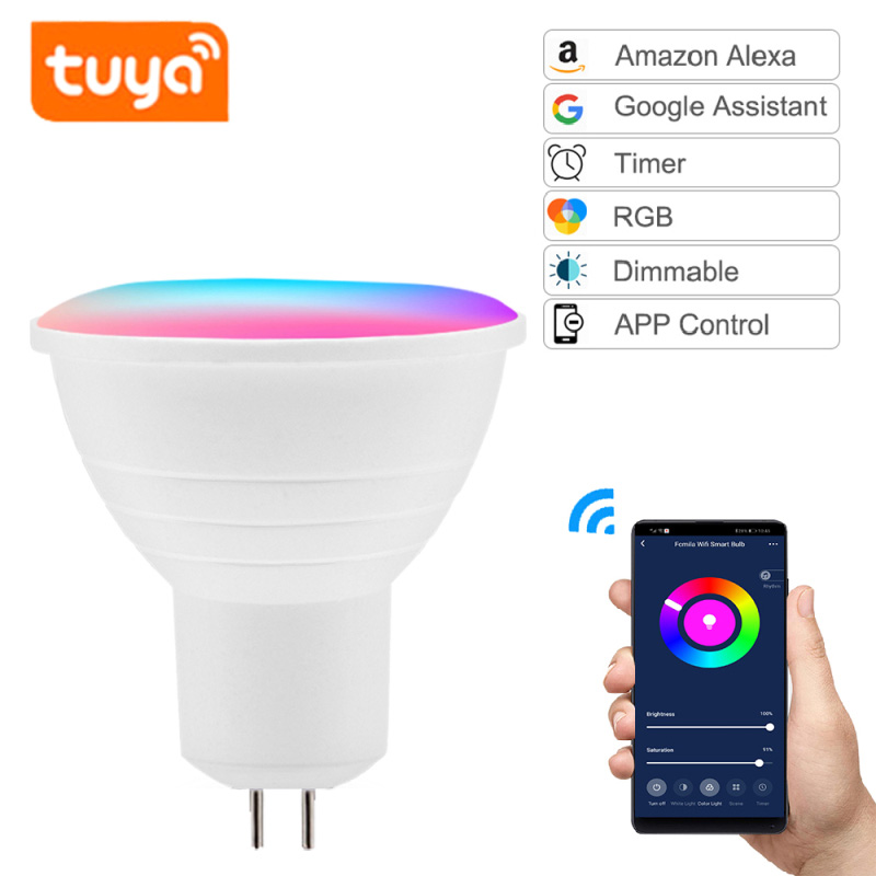 Le projecteur LED Tuya 5W WiFi Smart GU5.3 prend en charge Alexa et Google