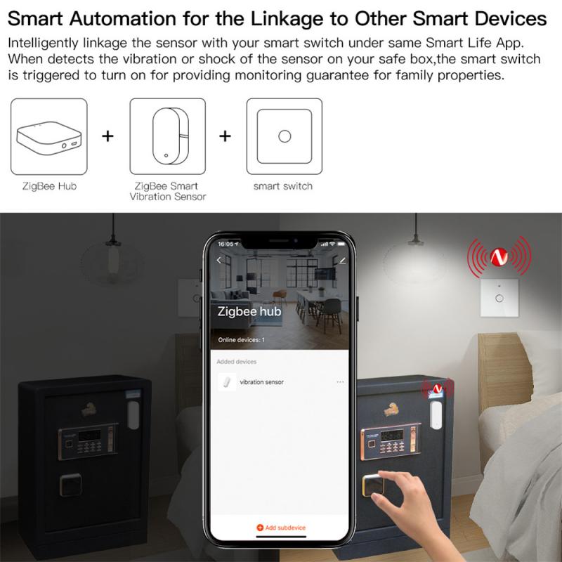 Capteur De Vibrations Intelligent Pour SmartLife/Tuya - Alerte En Temps Réel Via Appli | Sécurité Maison, Surveillance