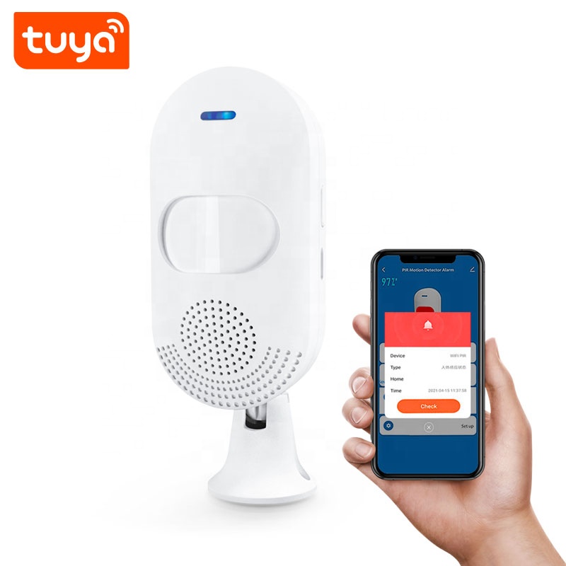 Alarma inalámbrica con sensor de movimiento WiFi: detector de movimiento  Tuya PIR, sensor de alarma infrarroja, alarma de sonido y luz alimentada  por