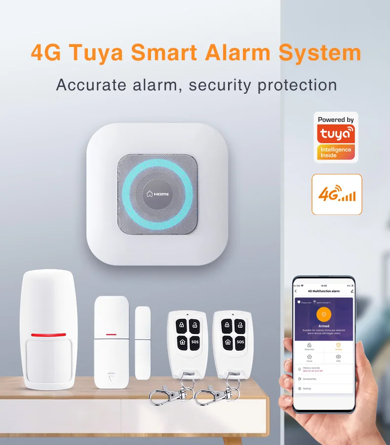 Sistema de Alarma Domotica GSM 4G WIFI APP Tuyasmart WG107T