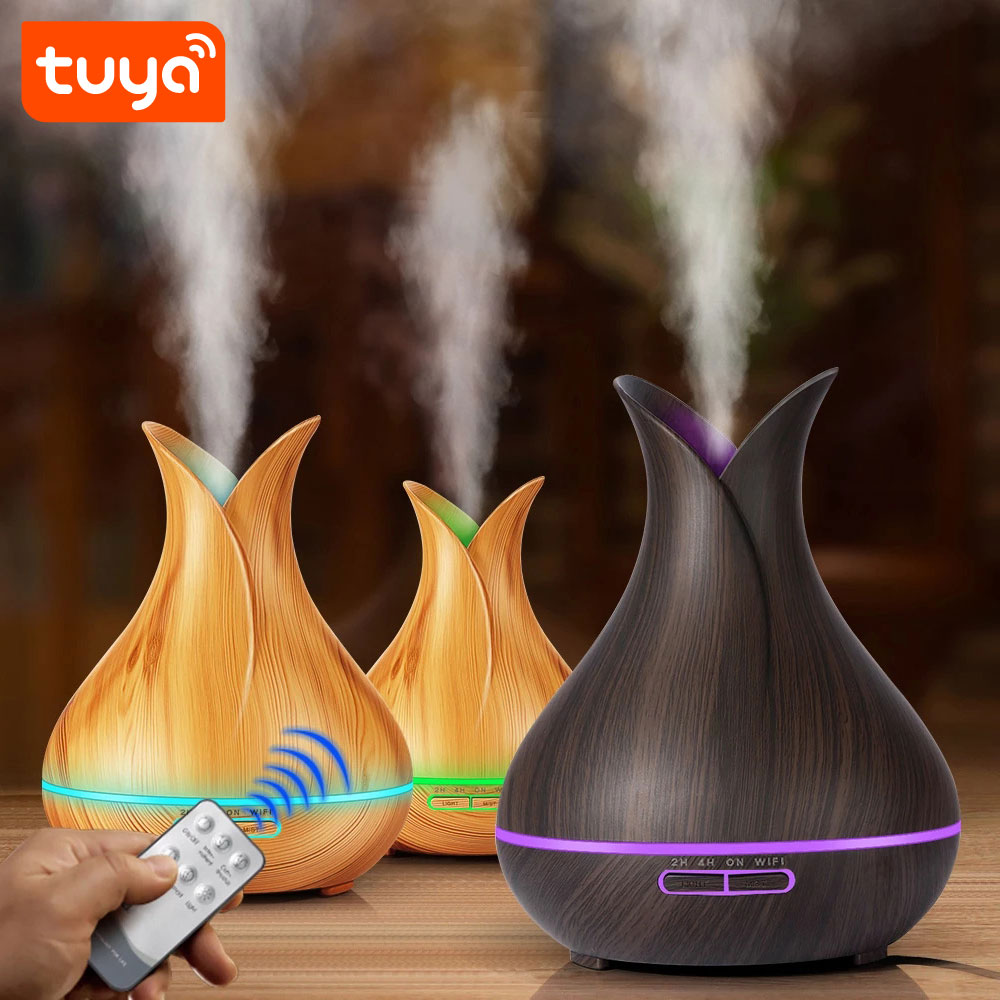 Humidificador y Difusor de Aromas 4life Aromatique Wi-Fi 550ml FL006WFL  compatible con Android e iOS (Tuya Smart Life,  Alexa y Google  Assistant) - Marrón Claro