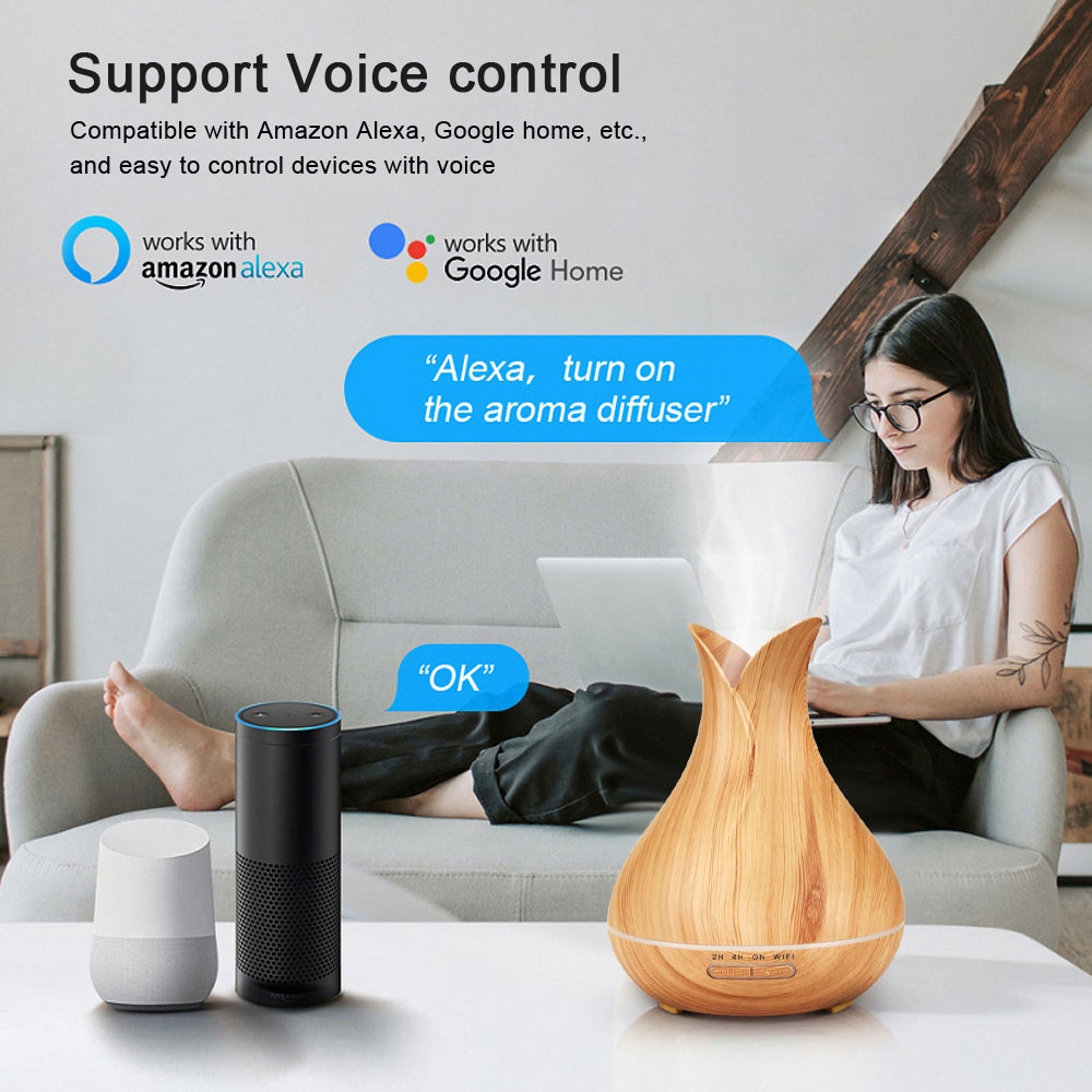 Humidificador Smart Tuya Humidificador inalámbrico inteligente Smart Wifi  para Alexa Google Home a través de la aplicación Tuya Control de voz