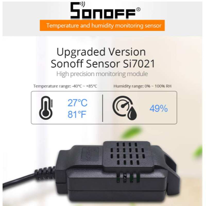 pour la maison Sonoff Si7021 Capteur de température et d'humidité Haute précision Fonctionne avec capteur de température et d'humidité Interrupteur intelligent TH10/TH16 